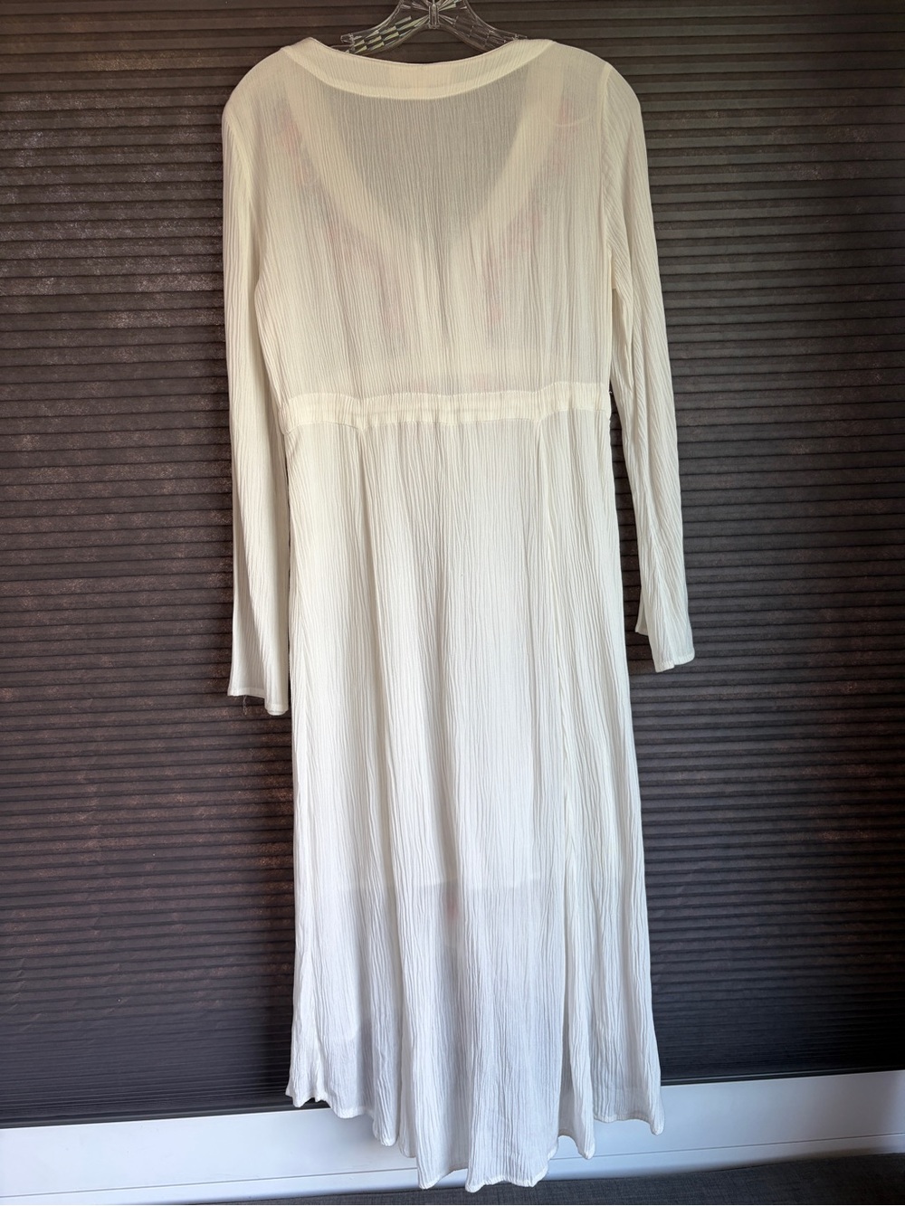 lovestitch White High-Low Embroidered Floral Dress with Red and Navy Accents - Picture 3 of 5